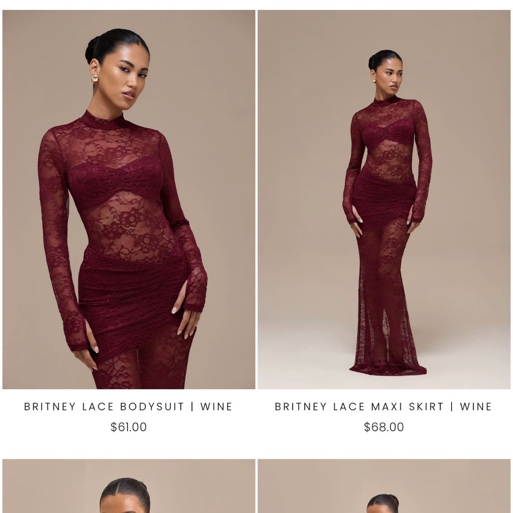 Elegant Lace Maxi Dress in Wine